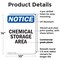 Signmission Chemical Storage Area OSHA Notice Sign, Plastic, 10in W x 14in L, 2PK OS-2PACK-NS-P-1014-V-10570 - alternate 2